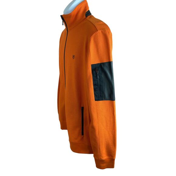 Victorinox Tailored Fit Full Zip Jacket Mens Size M Orange Sweatshirt - Picture 7 of 10